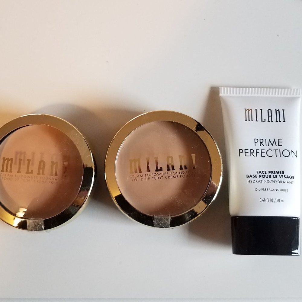 New 2 Milani cream to powder foundation 195 WARM PORCELAIN & 1 prime perfection